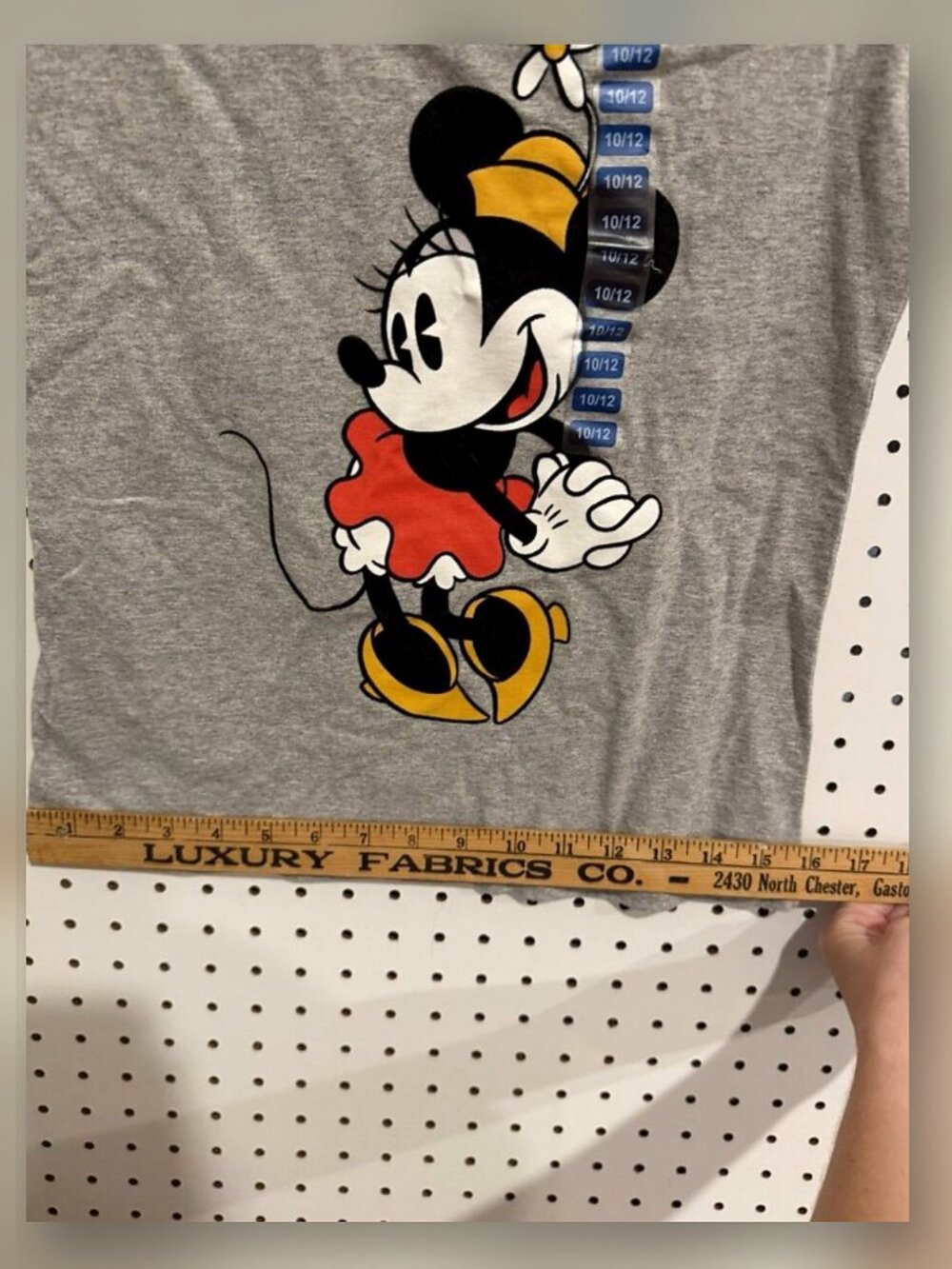 Girls Gray Disney Minnie Mouse Shirt Velvet Minnie Mouse Size 10/12